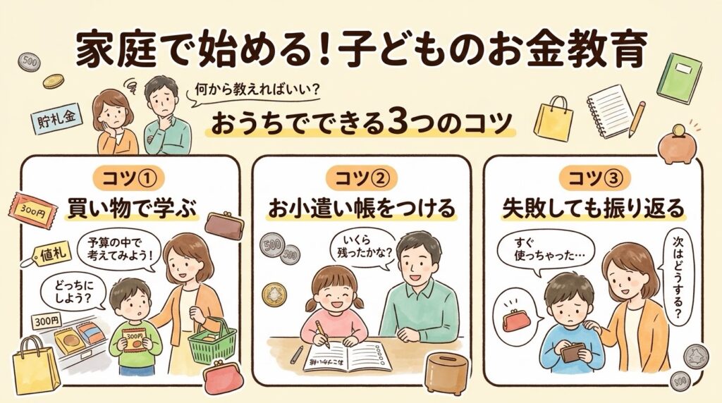 子どもの金融教育を家庭で始めるイメージ
